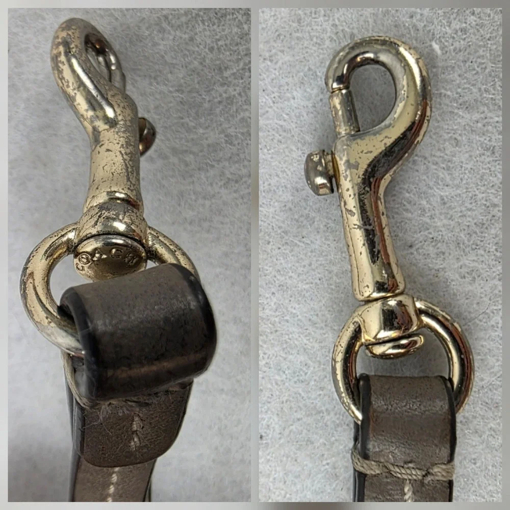 Coach Leather Wristlet Strap Taupe Brown Gold Hardware Replacement 7.5 Inch